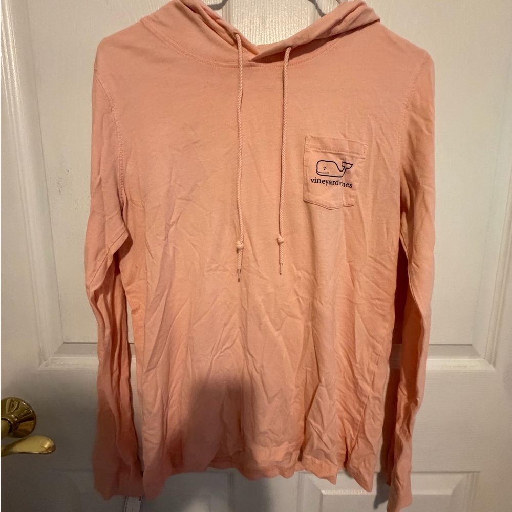Vineyard Vines Peach Long-Sleeve Hooded Tee